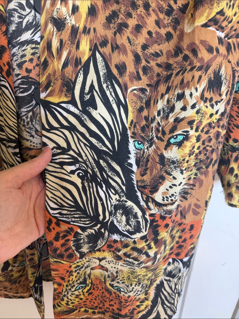 Women's Animal Print Open Front Blouse - Brown/Orange - needs a fix - Picture 2 of 5